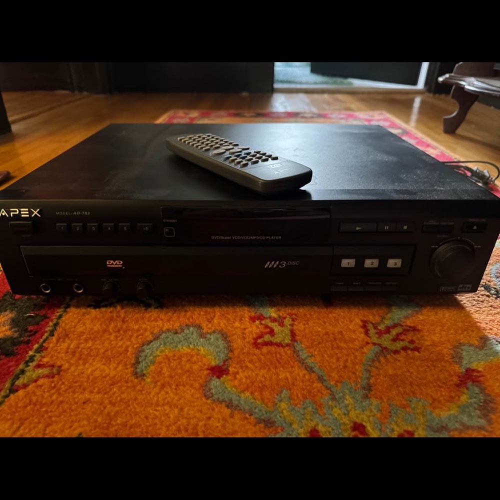 Apex Black DVD Player 3 disc with Remote